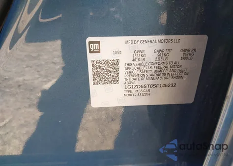 2025 Chevrolet Malibu Fwd 1Lt from USA, damaged, VIN 1G1ZD5ST8SF145232